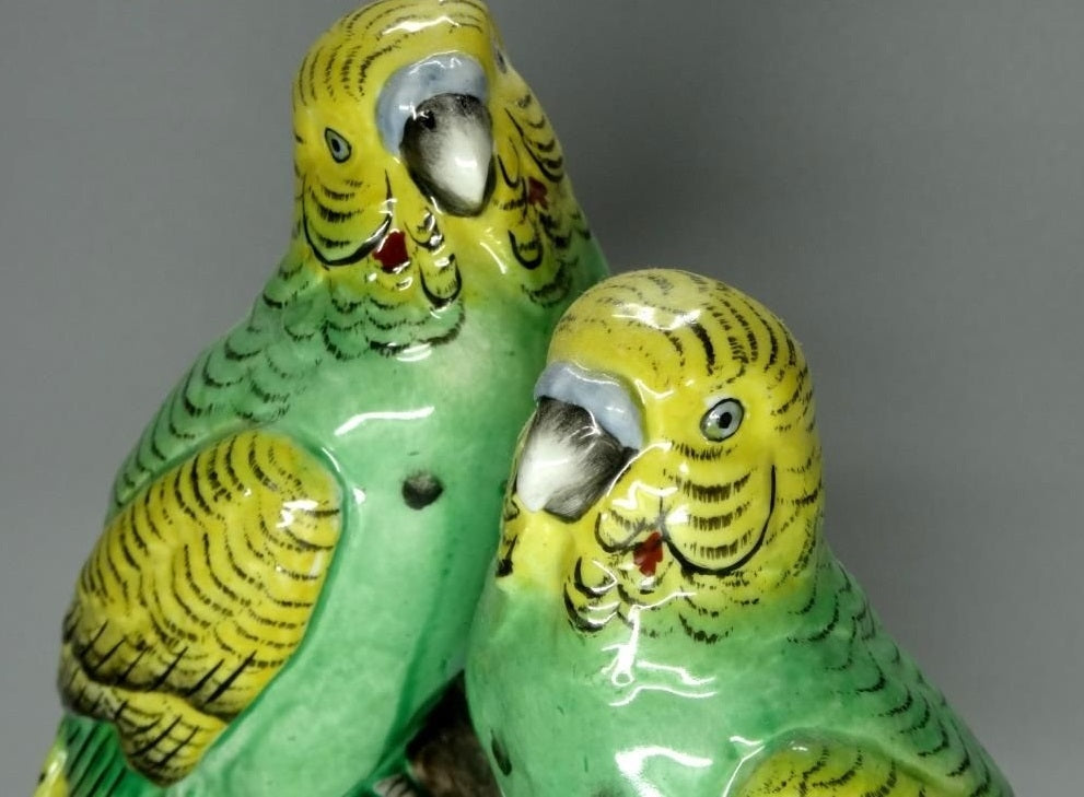 Vintage Budgerigars Birds Original Sitzendorf Porcelain Figurine Art Sculpture #Ru431