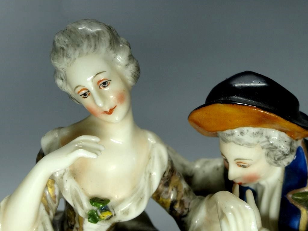Antique Love Couple Original FRITZ AKKERMAN Porcelain Figure Art Sculpture Decor #Ru420