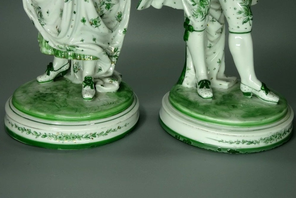 Vintage Couple Acquaintance Porcelain Figurine Original KPM Art Sculpture Decor #Ru244