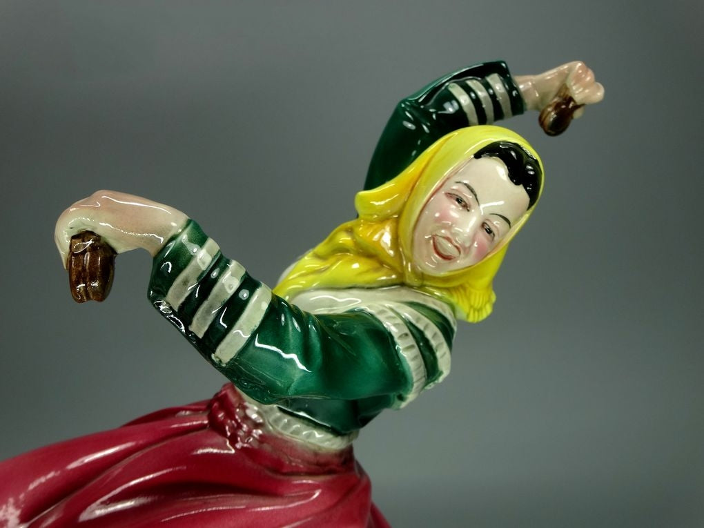 Antique Dancing Lady Porcelain Figurine Original Katzhutte Art Sculpture Decor #Ru734