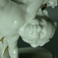 Antique White Putti Rider Porcelain Figure Original 19th Volkstedt Art Sculpture #Ru383