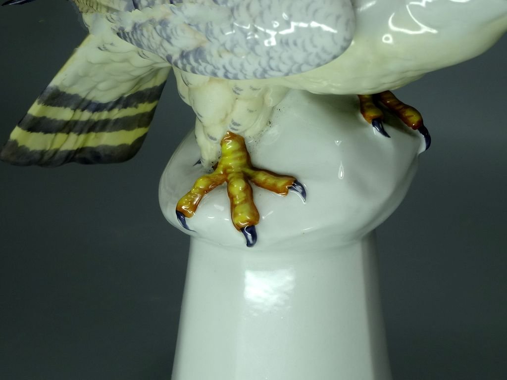 Antique Falcon Porcelain Figurine Original Katzhutte 20th Art Sculpture Dec #Ru899