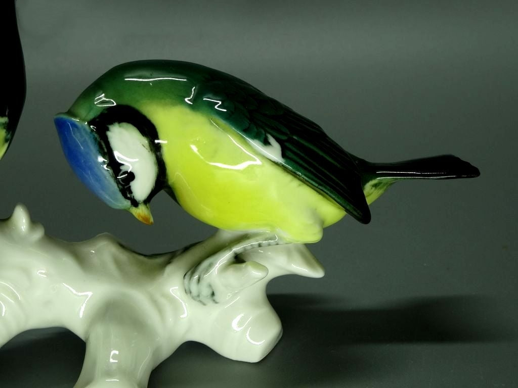 Antique Porcelain 2 Tits Bird Figurine Karl Ens Germany Art Home Decor Sculpture #Q