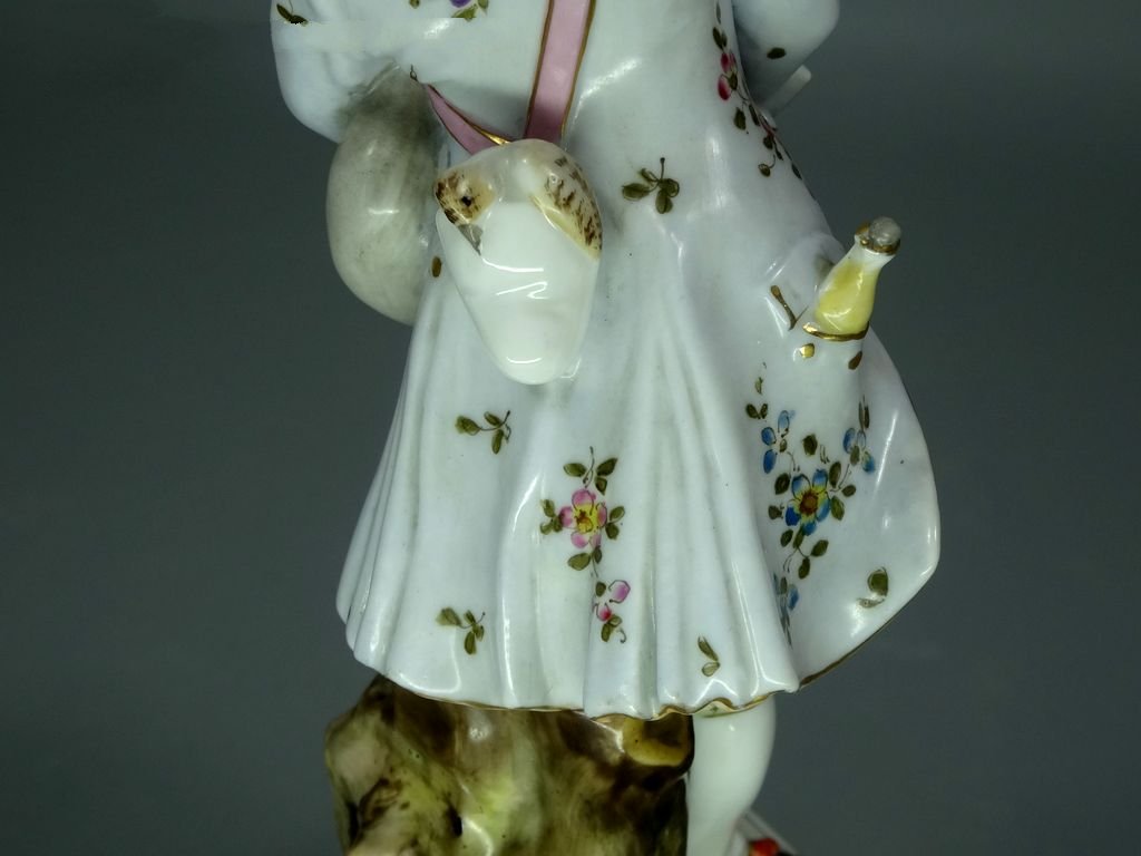 Antique Musicians Porcelain Figurine Original VOLKSTEDT 19th Art Sculpture Dec #Ru917