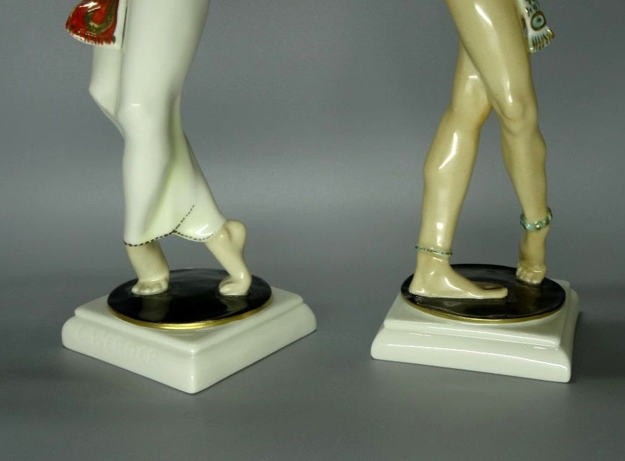 Vintage Exotic Couple Porcelain Figurine Original Hutschenreuther Art Sculpture #Ru225