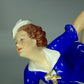 Vintage Blue Skater Lady Porcelain Figurine Dresden Original Art Sculpture Decor #Ru186