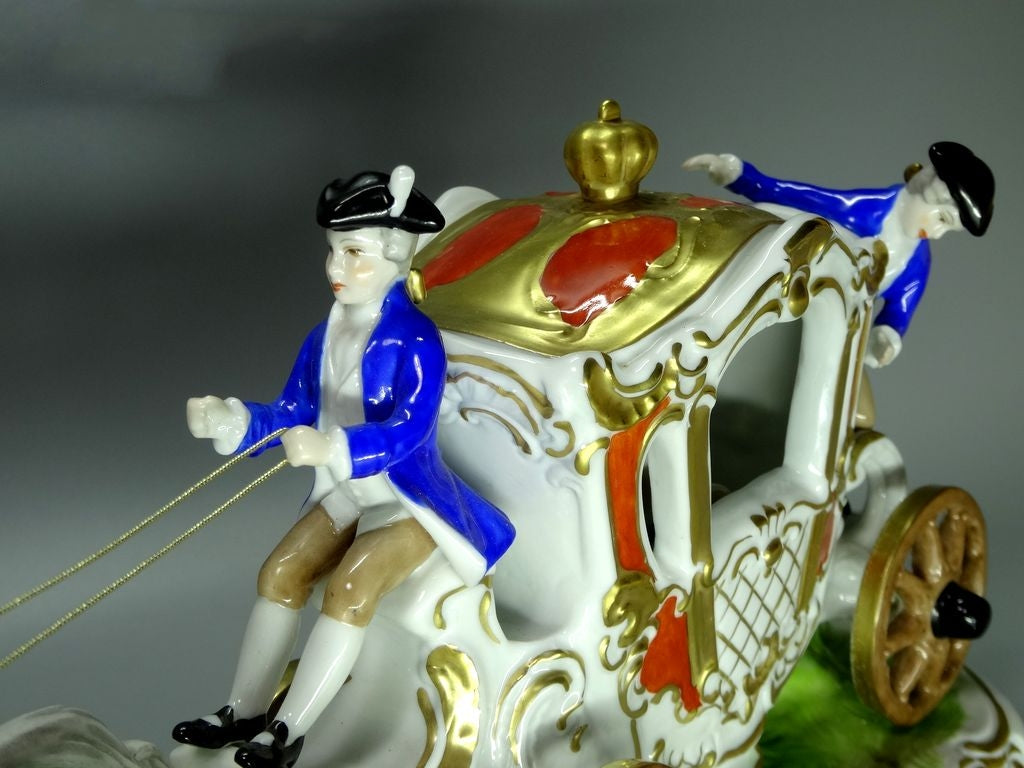 Antique Princess Carriage Porcelain Figurine Original Unterweissbach Art Sculpture #Ru707