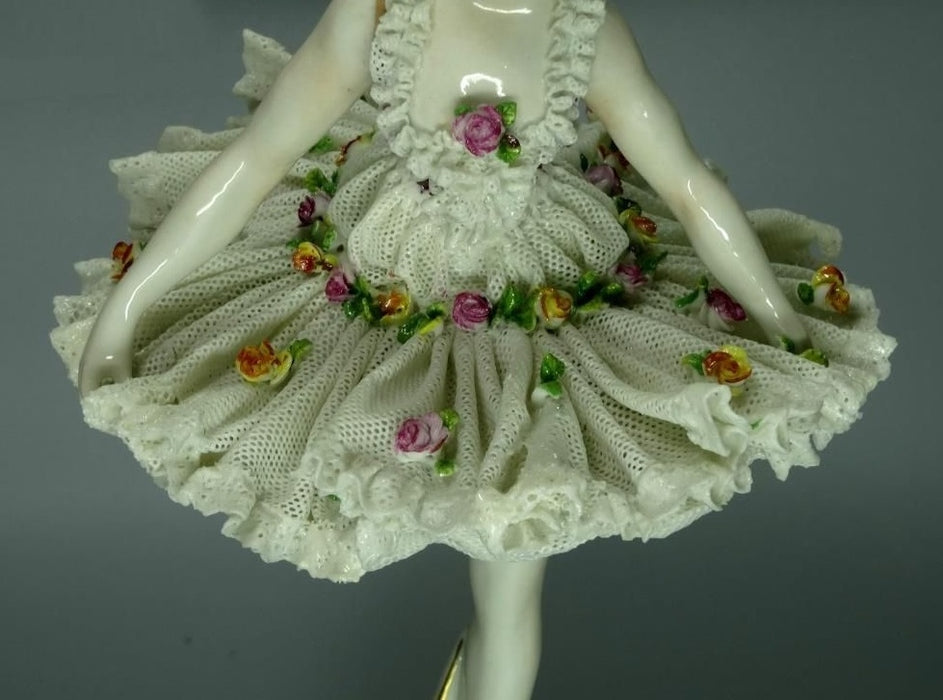 Antique Ballerina Girl Original Volkstedt 19th Porcelain Figurine Art Sculpture #Ru271