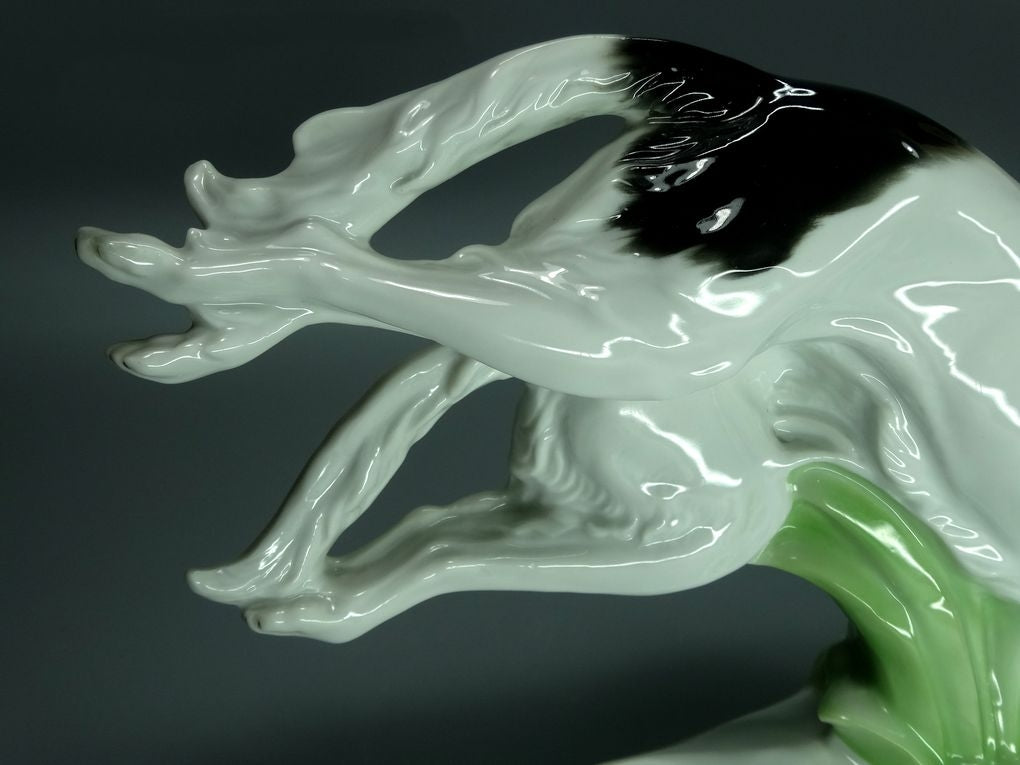 Antique Greyhounds Dogs Porcelain Figurine Original Schaubach Kunst Art Sculpture Decor #Ru778