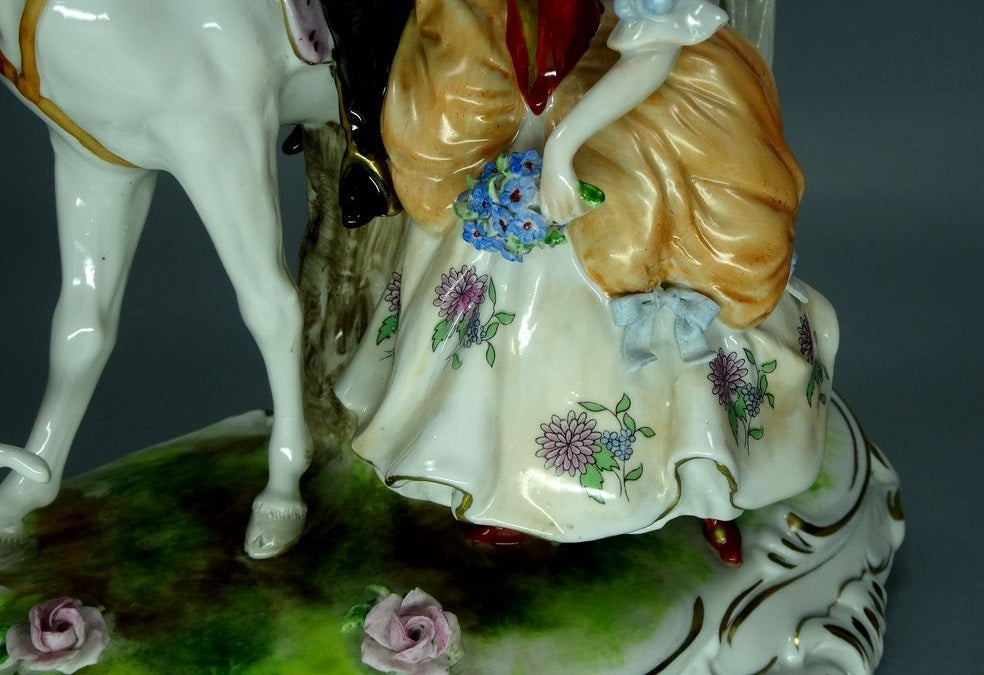 Vintage Love Meeting Couple Original Kister Alsbach Porcelain Figure Art Statue #Ru536