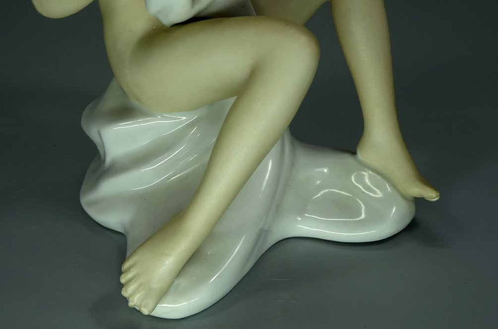 Vintage Nude Bather Lady Porcelain Figurine Original Wallendorf Art Statue Decor #Ru632