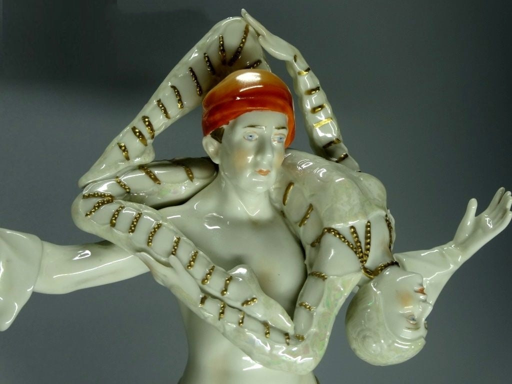Antique Acrobats Couple Original Volkstedt Porcelain Figurine Art Sculpture Drco #Ru268