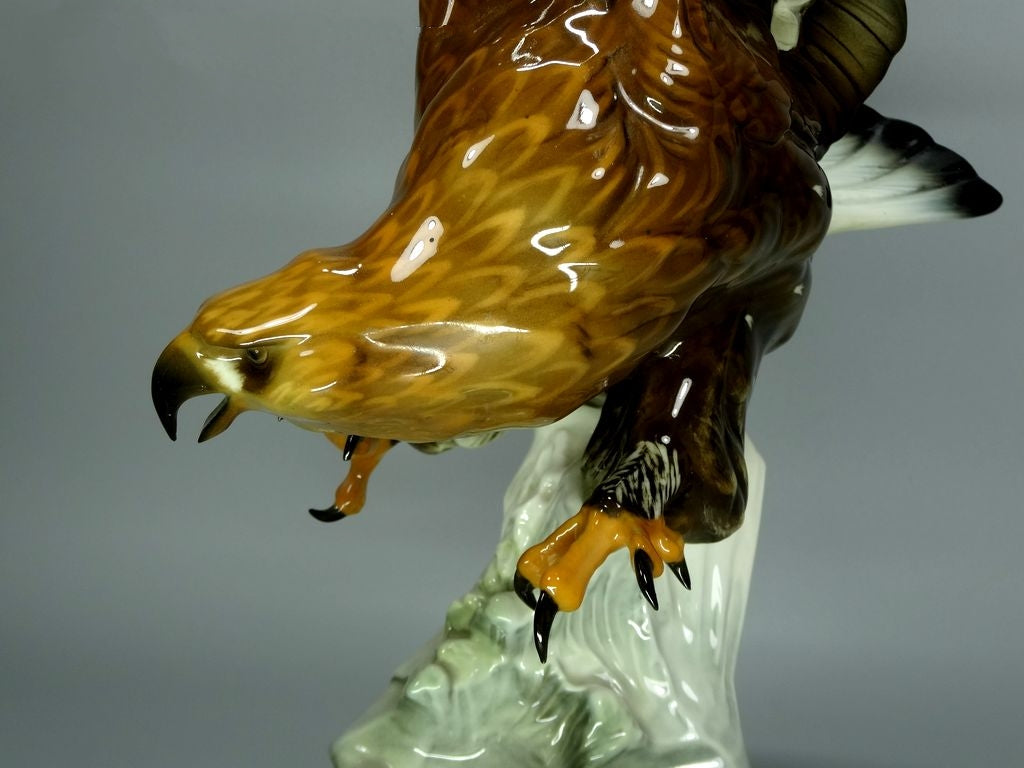 Vintage Eagle Bird Porcelain Figurine Original Hutschenreuther Germany 20th Art Sculpture Dec #Rr1