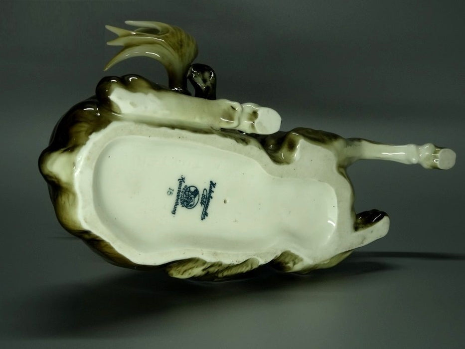 Vintage Lying Brown Elk Original Hutschenreuther Porcelain Figure Art Sculpture #Ru446