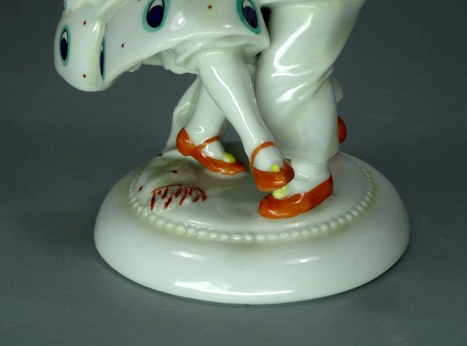 Antique Funny Kids Porcelain Figurine Original Katzhutte 20th Art Sculpture Dec #Ru908