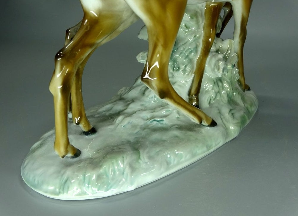 Antique Pair Of Deer Porcelain Figurine Original Rosenthal Art Sculpture Decor #Ru860