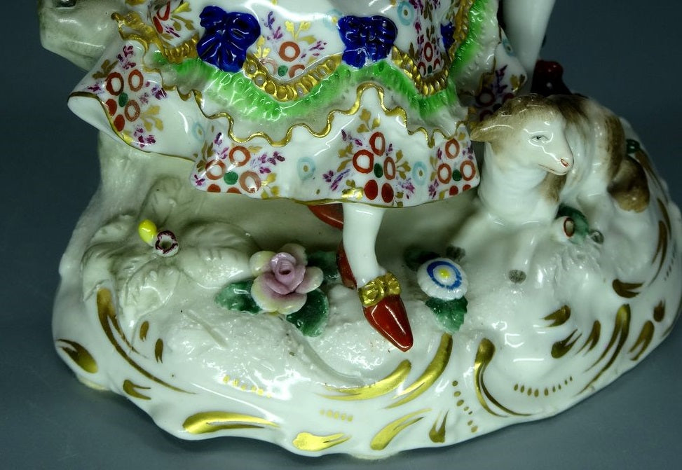 Antique Romance Gift Porcelain Figurine Original Volkstedt 20th Art Sculpture Dec #Ru952