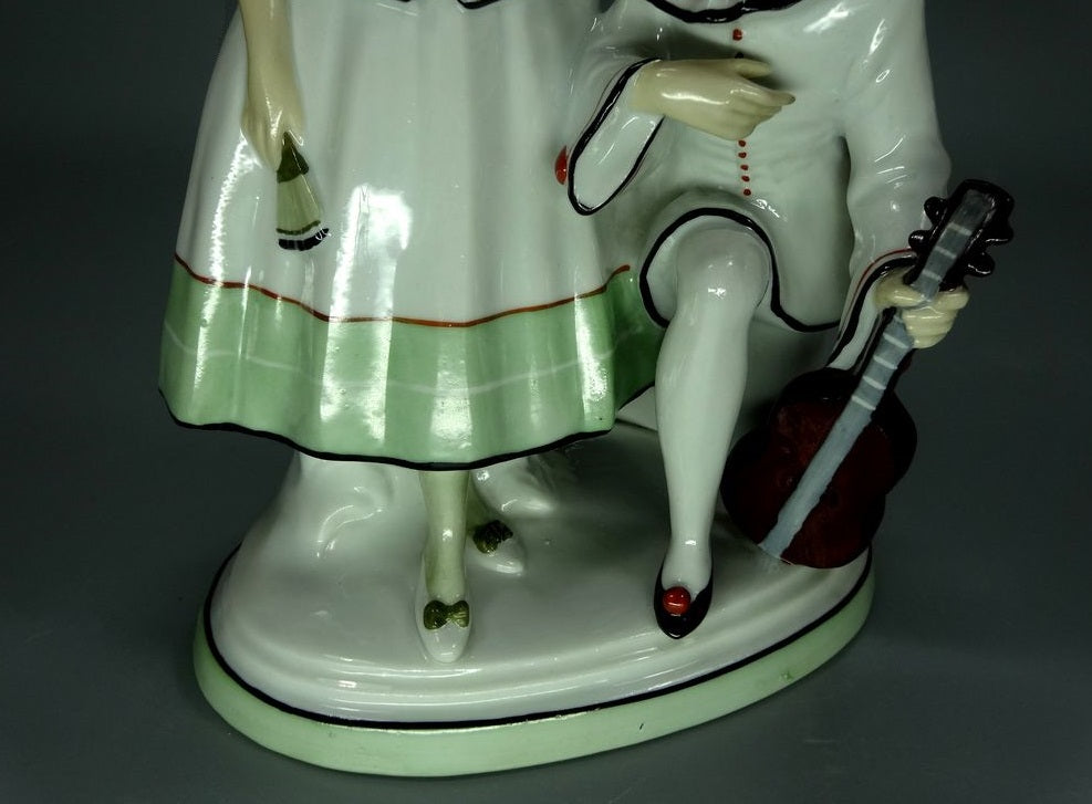 Antique Pierrot & Malvina Original Kister Alsbach Porcelain Figurine Statue Deco #Ru566
