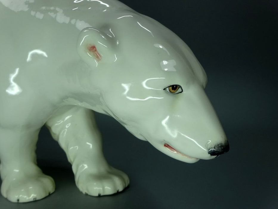 Vintage XXL Polar White Bear Porcelain Figurine Original Royal Dux 20th Art Sculpture #Ru866