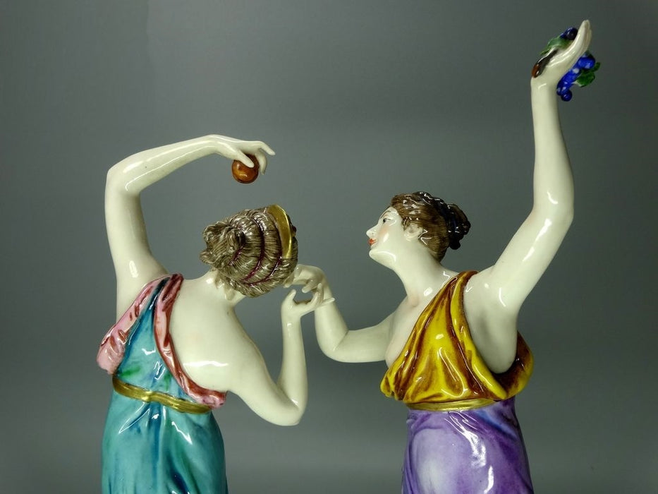 Antique Wine Festival Original 18th Ludwigsburg Porcelain Figurine Art Sculpture #Ru299