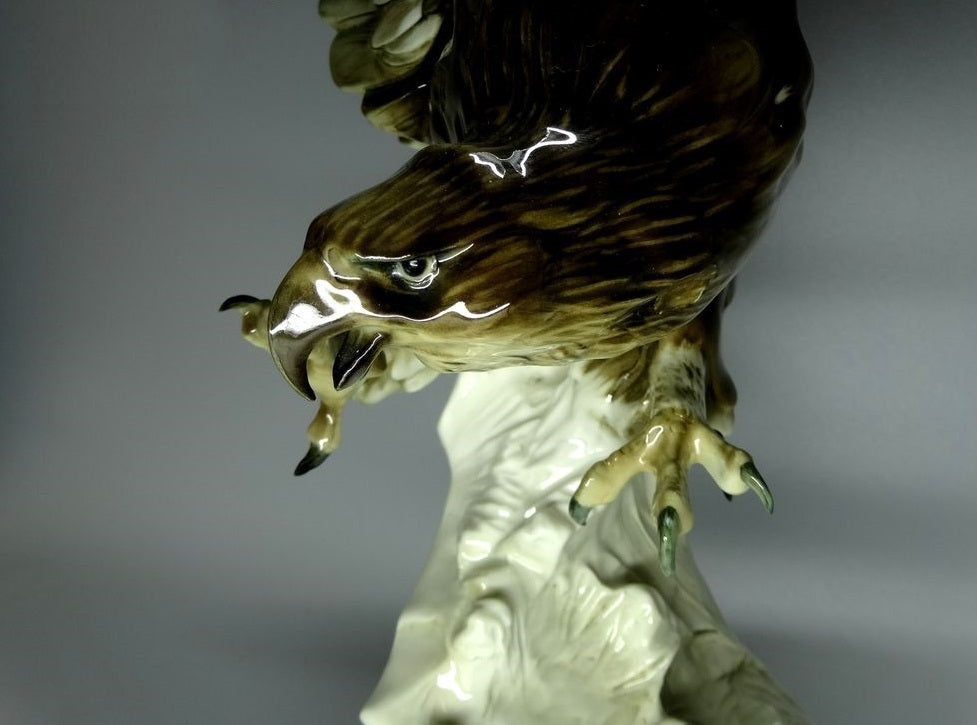 Vintage Large Eagle Porcelain Figurine Original Hutschenreuther Art Sculpture Decor #Ru691