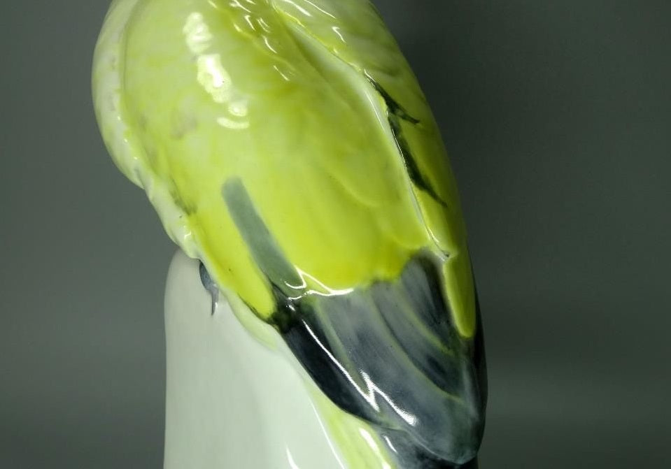 Antique Yellow Cockatoo Porcelain Figurine Karl Ens Original Art Sculpture Decor #Ru162