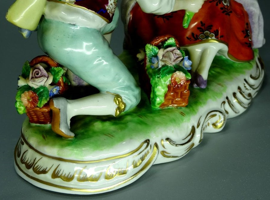 Antique Porcelain Couple Love Fowler Seller Figure Sitzendorf Romantic Art Decor #Ru122