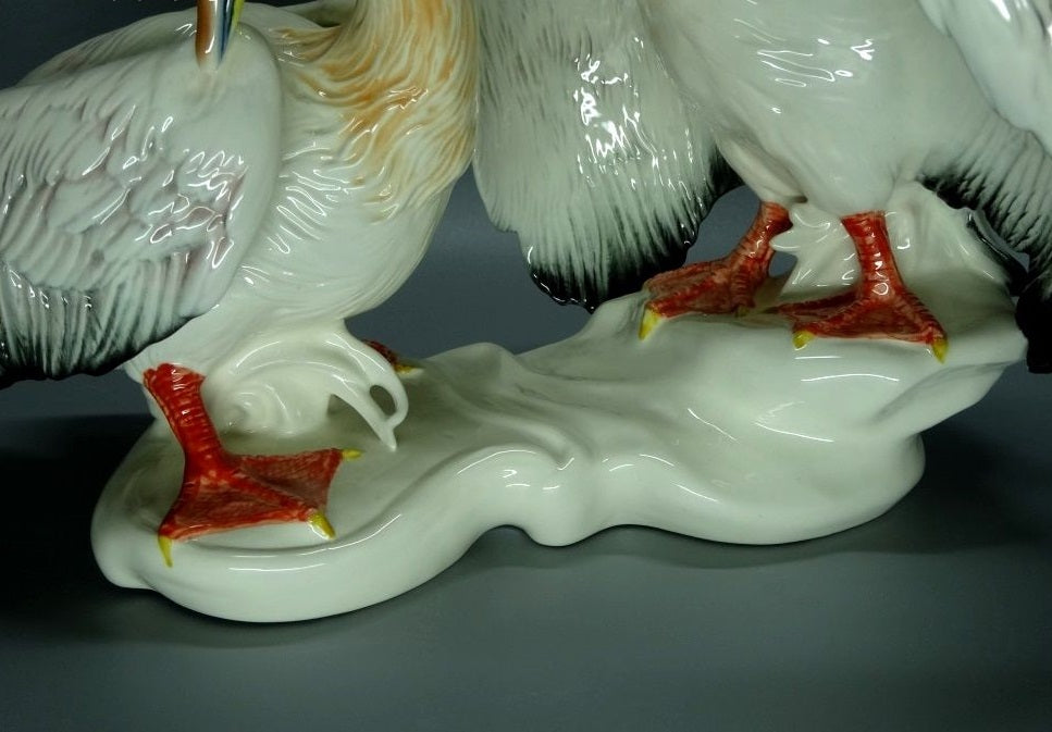 Vintage Pair Of Pelicans Porcelain Figurine Original KARL ENS Art Statue Decor #Ru626